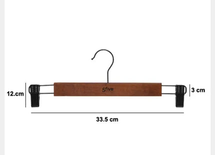 Juego de 2 perchas con pinzas de madera oscura - 203121
