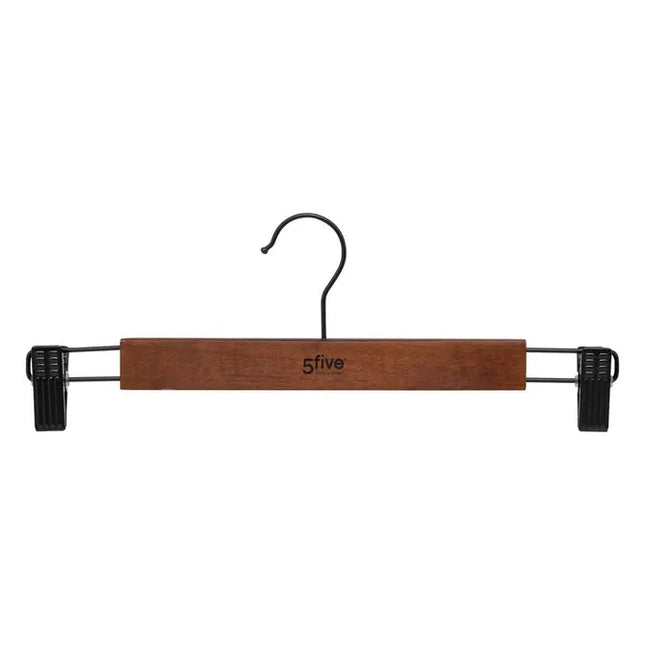 Juego de 2 perchas con pinzas de madera oscura - 203121