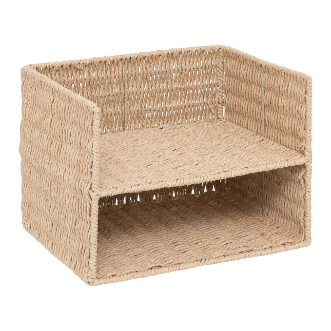 Porta documentos doble "Kord" en papel trenzado - 203146