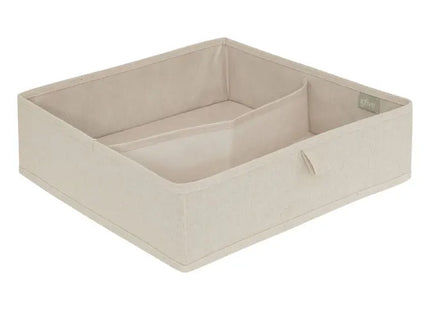 Organizador de cajones "Groomy" con 2 compartimentos, color beige, 36x36cm - 203159