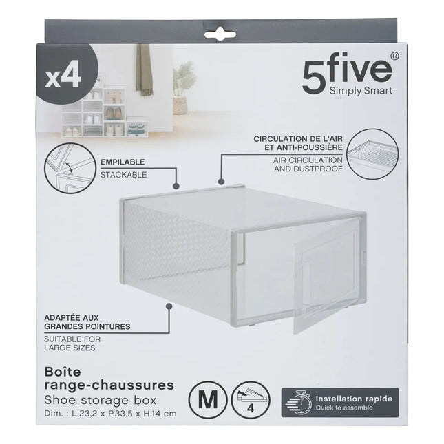 Caja para organizar zapatos x4 plástico "Stak" - 203185