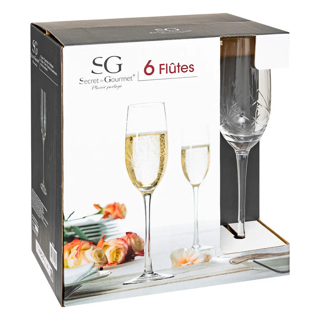 Set de 6 copas flautas "Victoria" 21cl - 203255