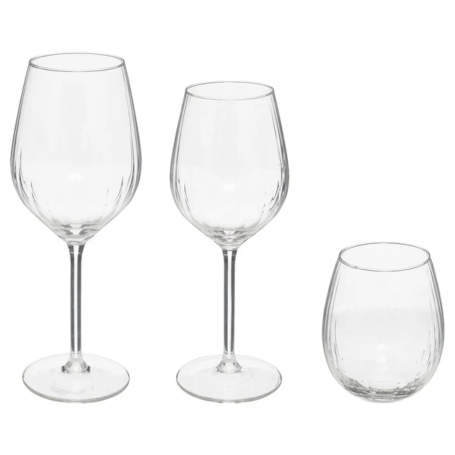 Set de 12 vasos y copas "Volta" de vidrio - 203306