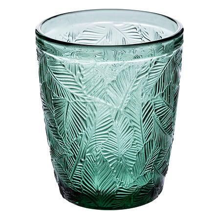 Vaso bajo "Hojas" de vidrio verde 300ml - 203364