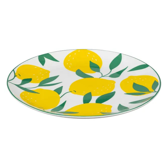 Plato llano de porcelana "Limón", 27 cm de diámetro - 203411