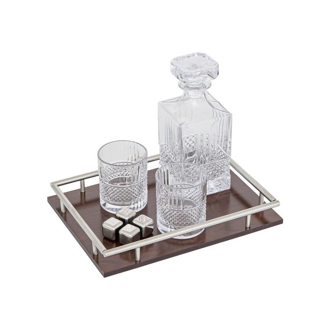 Botella para whisky con vasos, hielo y bandeja "Jules" 5 piezas - 203463