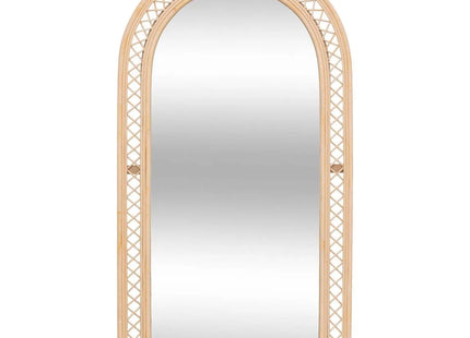 Espejo de arco "Anahi" en ratán marrón 87x47cm - 203510