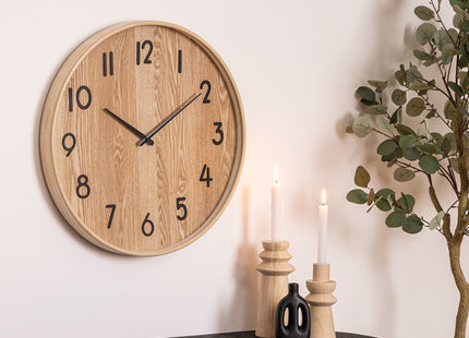 Reloj "Ivana" de madera oscura D55cm - 203519A