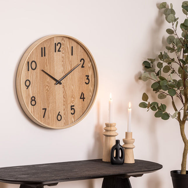Reloj "Ivana" de madera oscura D55cm - 203519A