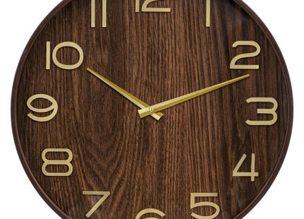 Reloj "Ivana" de madera oscura D55cm - 203519A