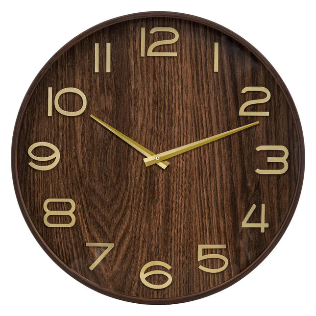 Reloj "Ivana" de madera oscura D55cm - 203519A