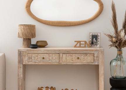 Espejo orgánico "Laia" trenzado beige 114cm - 203600