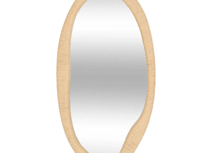 Espejo orgánico "Laia" trenzado beige 114cm - 203600