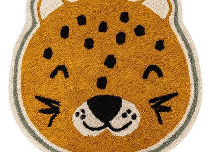 Alfombra infantil "Kori" con estampado de leopardo, color amarillo ocre, D90 cm - 203722