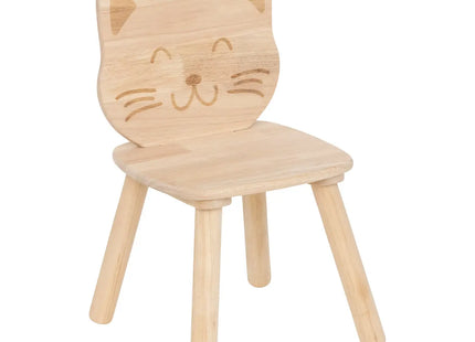 Silla infantil "Pia" de madera de caucho con forma de gato - 203788