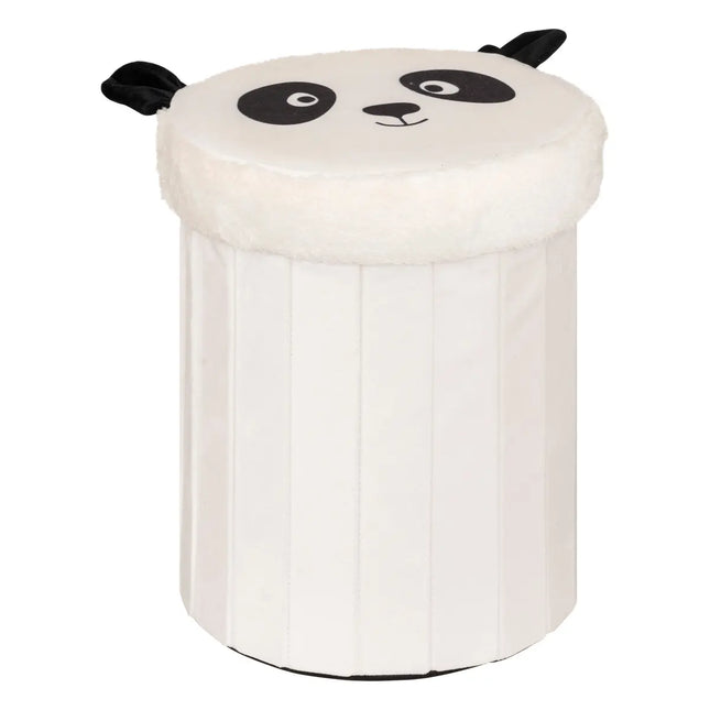 Puf infantil plegable de panda blanco y negro "Andy" - 203890A