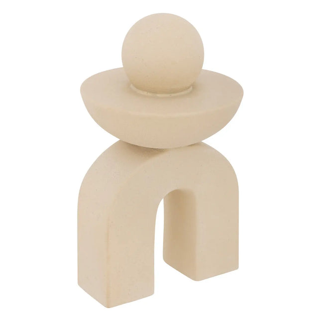 Deco de mesa de cerámica beige "Wavy Bliss" - 203912