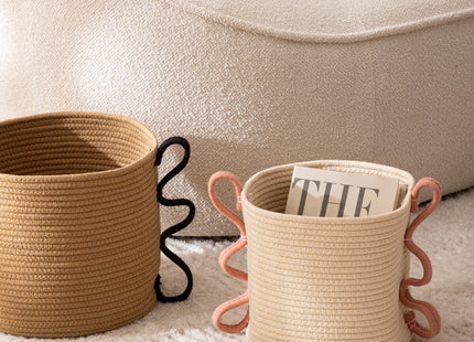 Cesta "Wavy bliss" redonda beige M 30cm - 203920