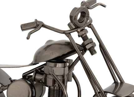 Deco motocicleta "Imran" metal plateado L20cm - 204009