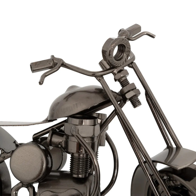 Deco motocicleta "Imran" metal plateado L20cm - 204009