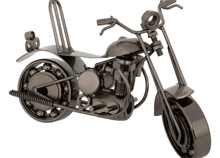 Deco motocicleta "Imran" metal plateado L20cm - 204009