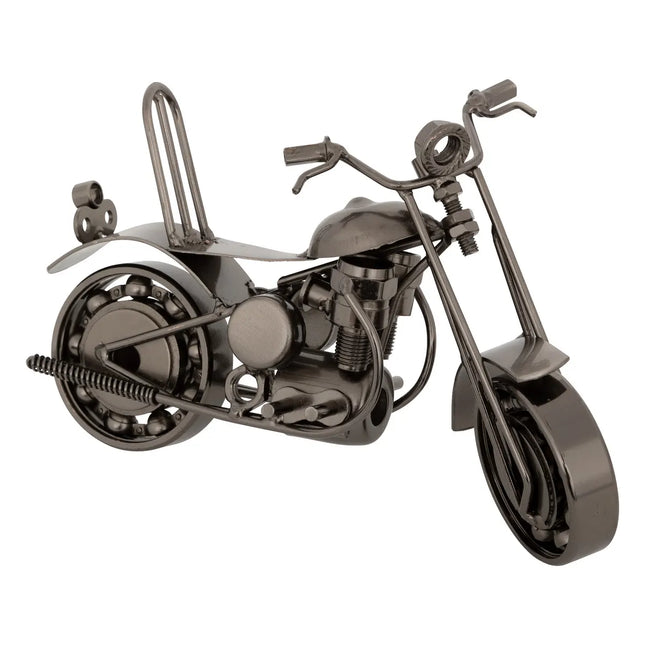 Deco motocicleta "Imran" metal plateado L20cm - 204009