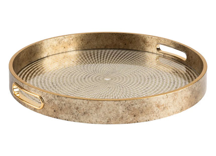 Bandeja de metal dorado "Elya" D31cm P - 204019