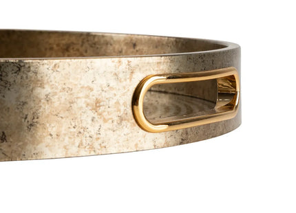 Bandeja de metal dorado "Elya" D31cm P - 204019