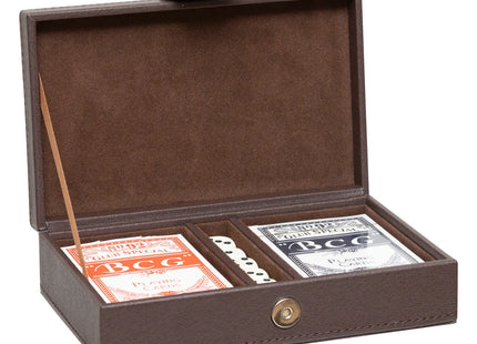 Caja de juego de cartas "Jule" 19x5cm marrón - 204030