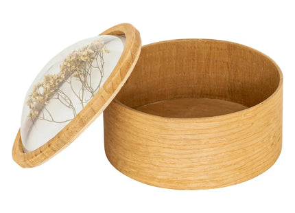 Caja de madera  con flores secas "Leya" D20,6cm - 204034
