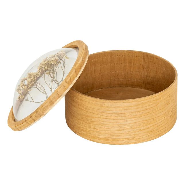 Caja de madera  con flores secas "Leya" D20,6cm - 204034