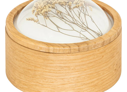 Caja de madera  con flores secas "Leya" D20,6cm - 204034