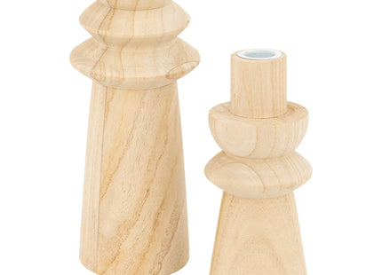 Candelero "Uma" de madera A23,5cm MM - 204242