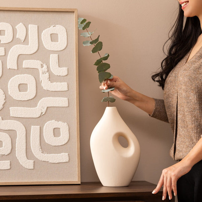 Jarrón de cerámica "Nola" beige  A30cm - 204289