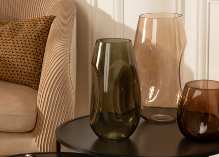 Jarrón de vidrio "Bravi" verde caqui A28cm - 204300