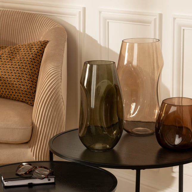 Jarrón de vidrio "Bravi" verde caqui A28cm - 204300