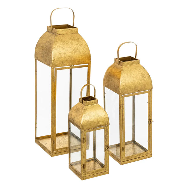 Linterna "Ezio" de metal dorado M - 204305