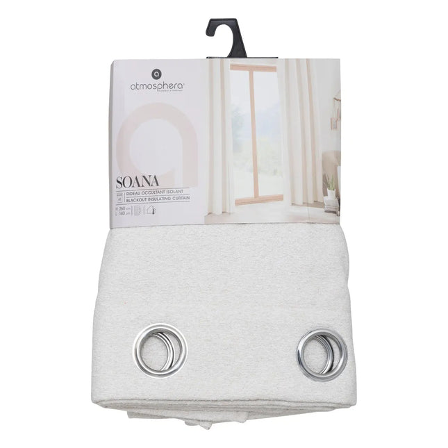 Cortina "Soana" aislante/opaca blanco marfil 160x240cm - 204400A