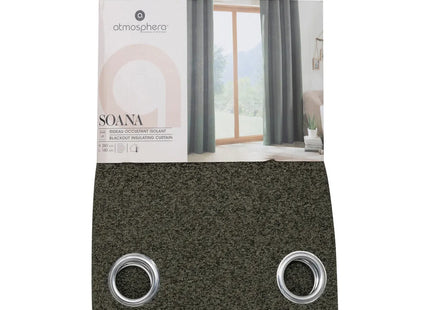 Cortina "Soana" aislante/opaca verde caqui 160x240cm - 204400D