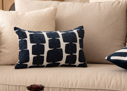 Funda para almohada "Jeni" chenilla azul 50x30cm - 204482E