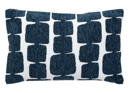 Funda para almohada "Jeni" chenilla azul 50x30cm - 204482E