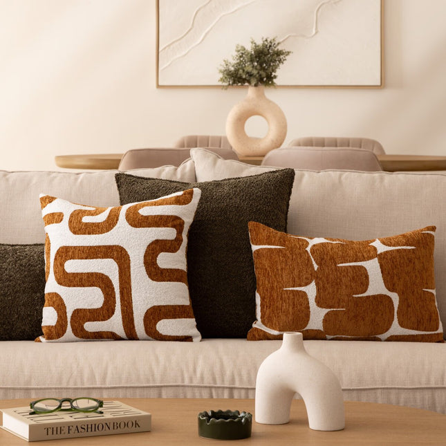 Almohada de jacquard "Safina" marrón 40x40cm - 204484D