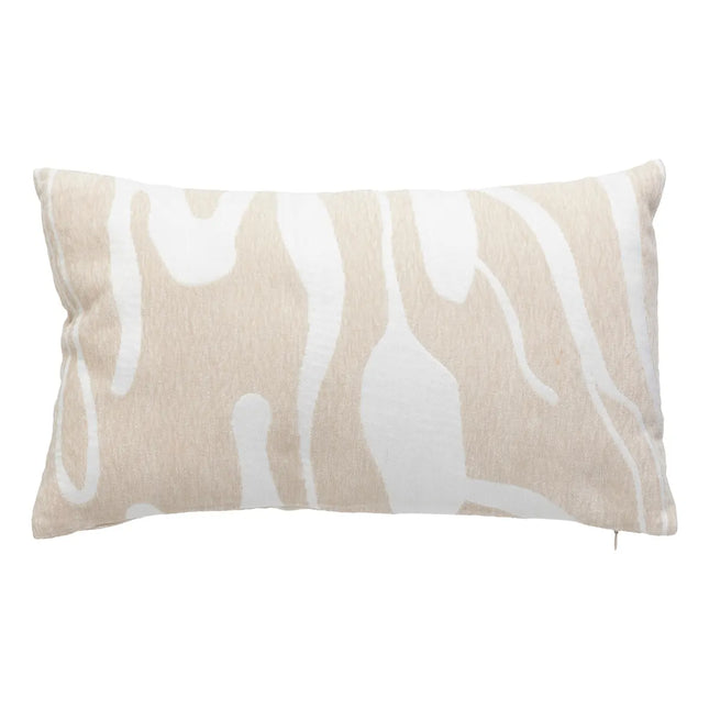 Almohada de jacquard "Madini" Beige lino, 30x50 cm - 204497