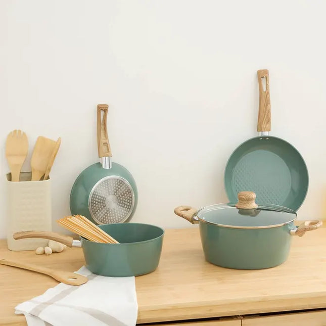 Juego de sartén/cacerola de cocina de aluminio forjado de 7 piezas - 204613