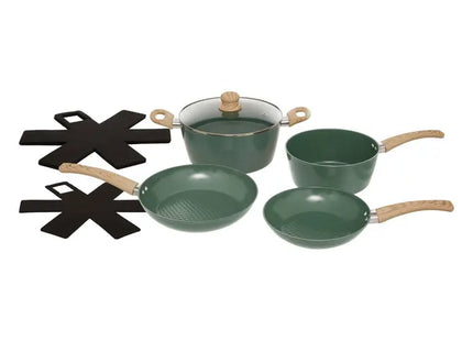 Juego de sartén/cacerola de cocina de aluminio forjado de 7 piezas - 204613