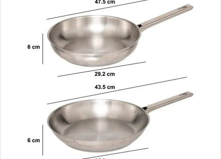 Juego de 2 sartenes de acero inoxidable de 24/28 cm - 204614