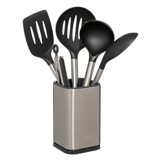5 utensilios de cocina con recipiente de almacenamiento de acero inox - 204660