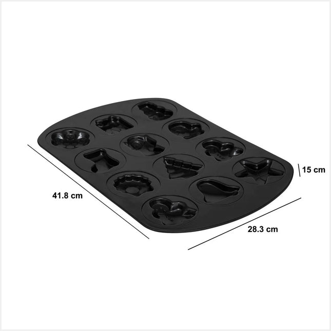 Molde para tarta navideña 41,8 cm de largo color negro - 204676