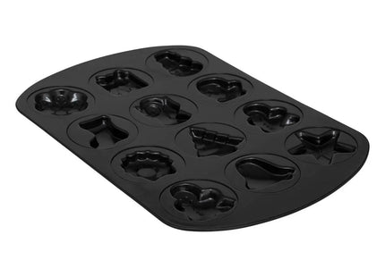 Molde para tarta navideña 41,8 cm de largo color negro - 204676