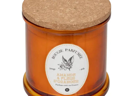 Vela perfumada "Hapo" almendra  frasco de vidrio de 500 g con tapa - 204703C
